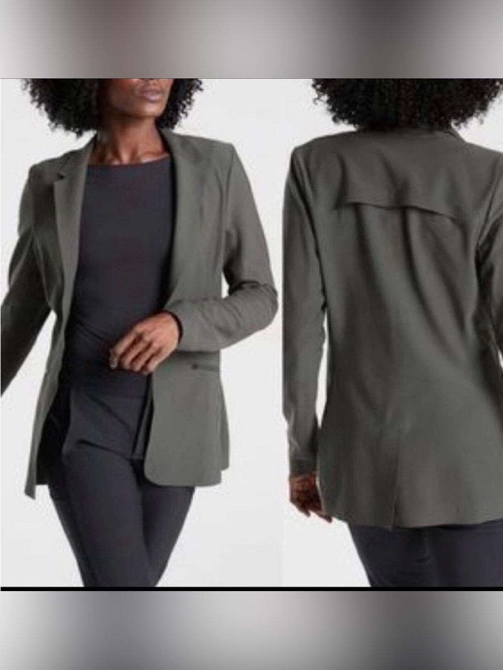 Athleta Cosmic Blazer Performance Stretch Travel Jacket Gray Size 0
